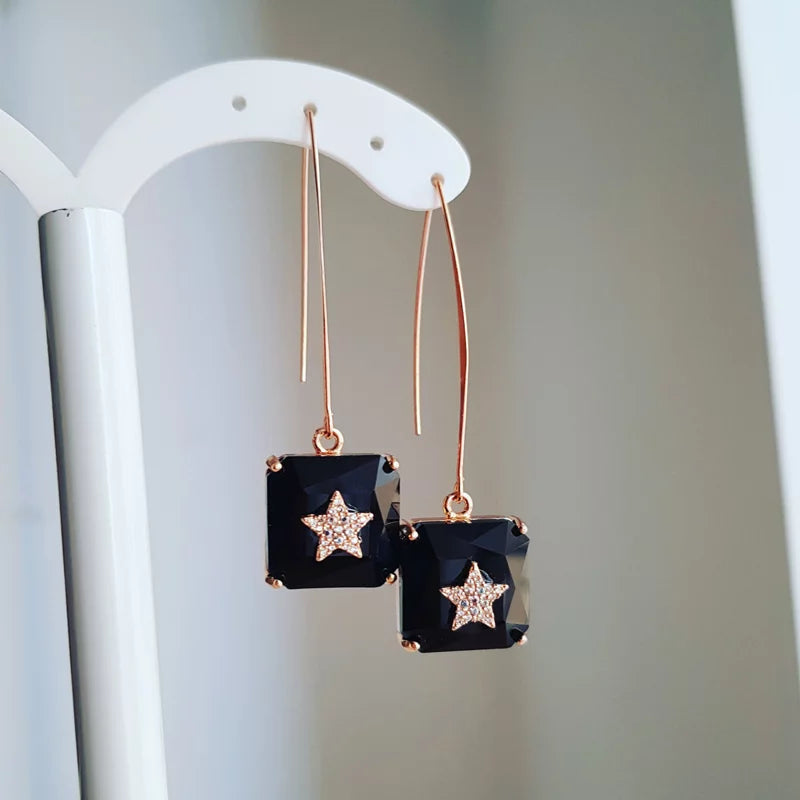 Orecchini Amo Lungo con Strass e Stellina