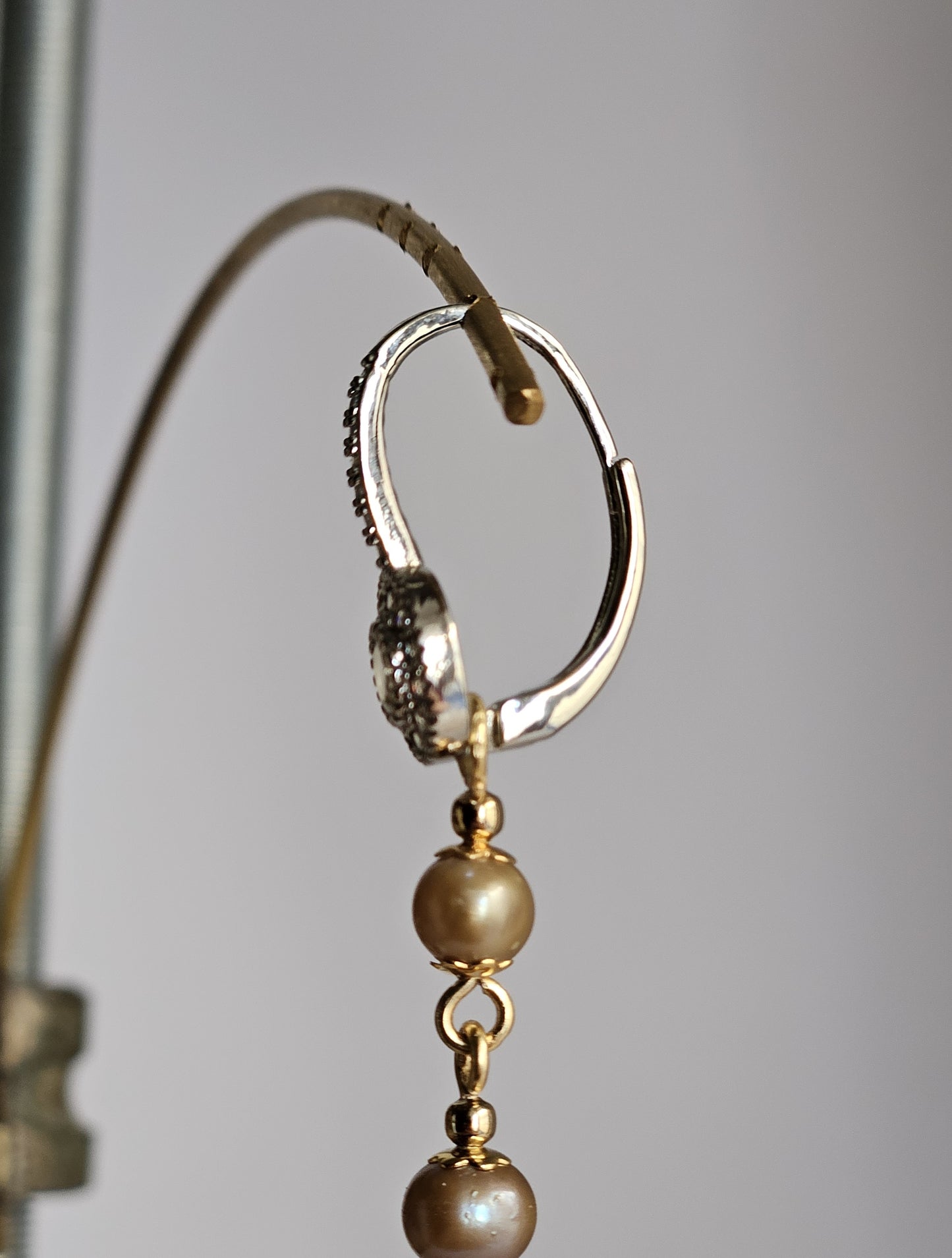 Orecchini perle strass e perle