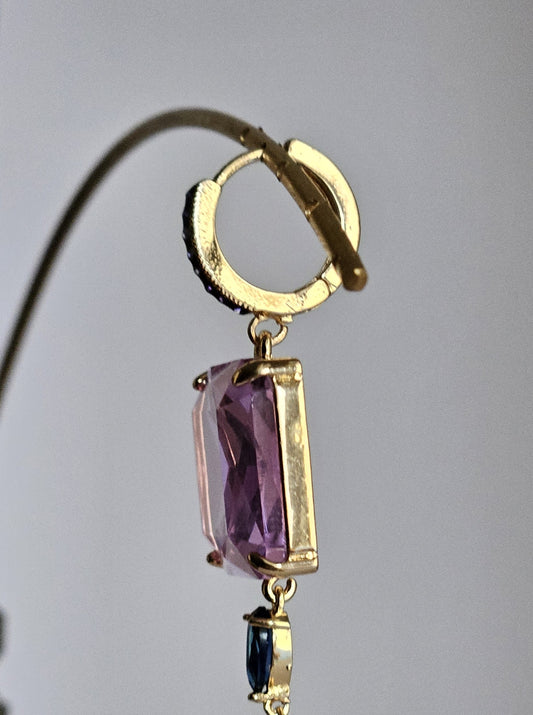 Orecchini glicine e peonia