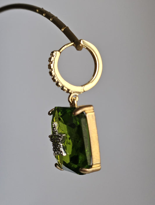 Orecchini strass su strass - verde -