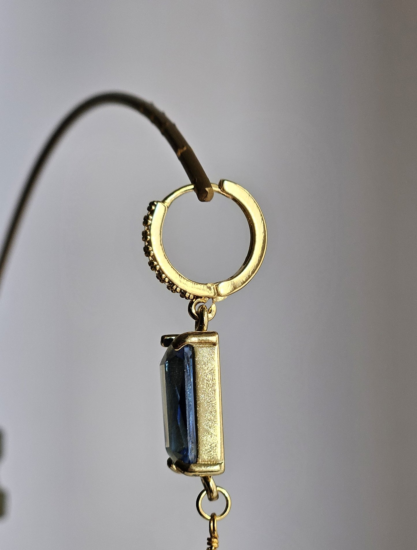 Orecchini cuore strass e acqua azzurra