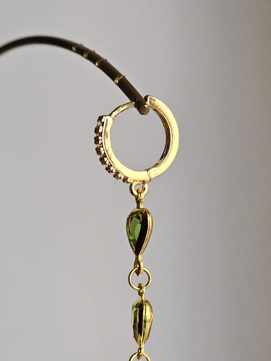 Orecchini cuore a cuore verde