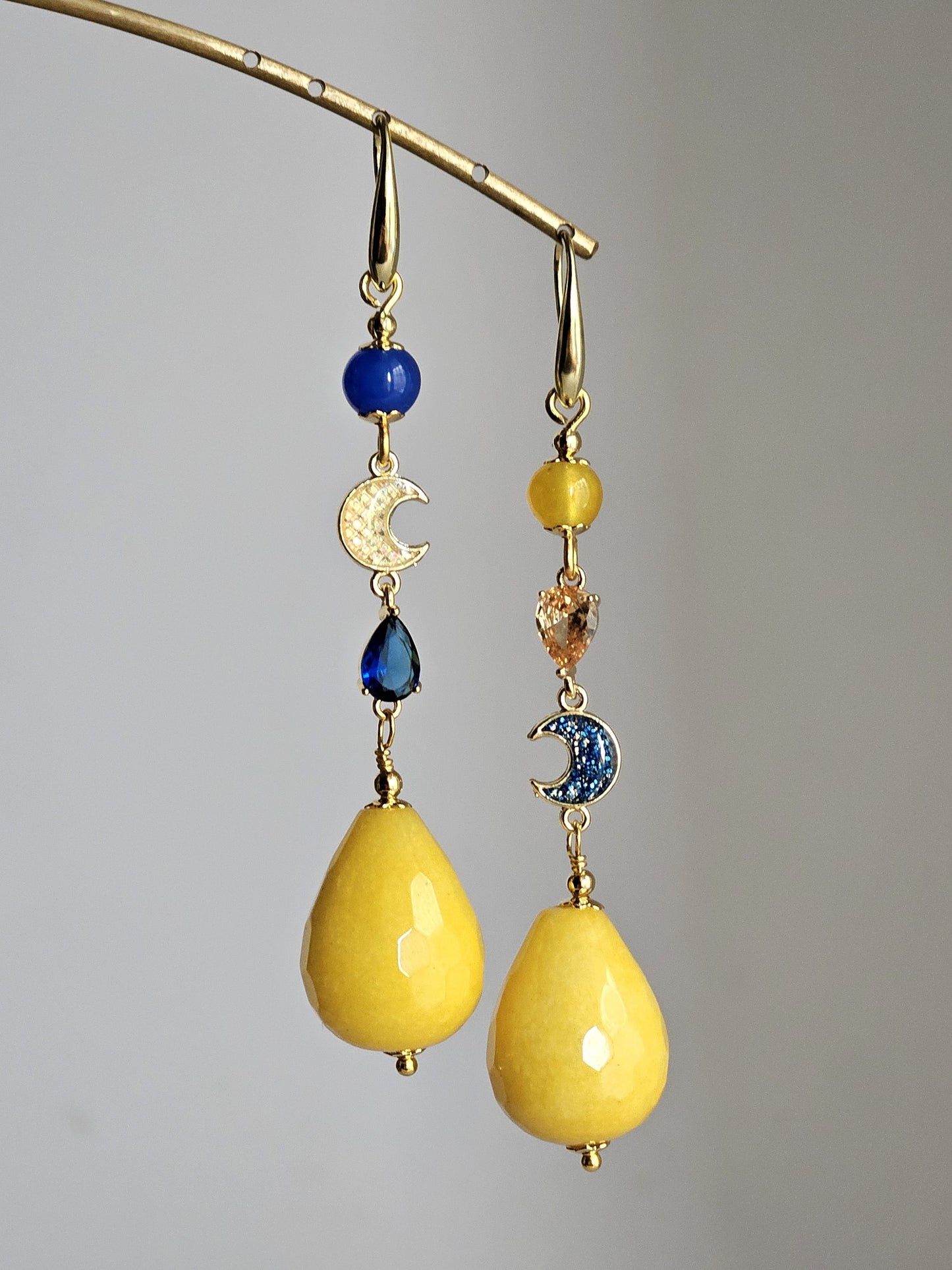 Orecchini giallo sole e glitter