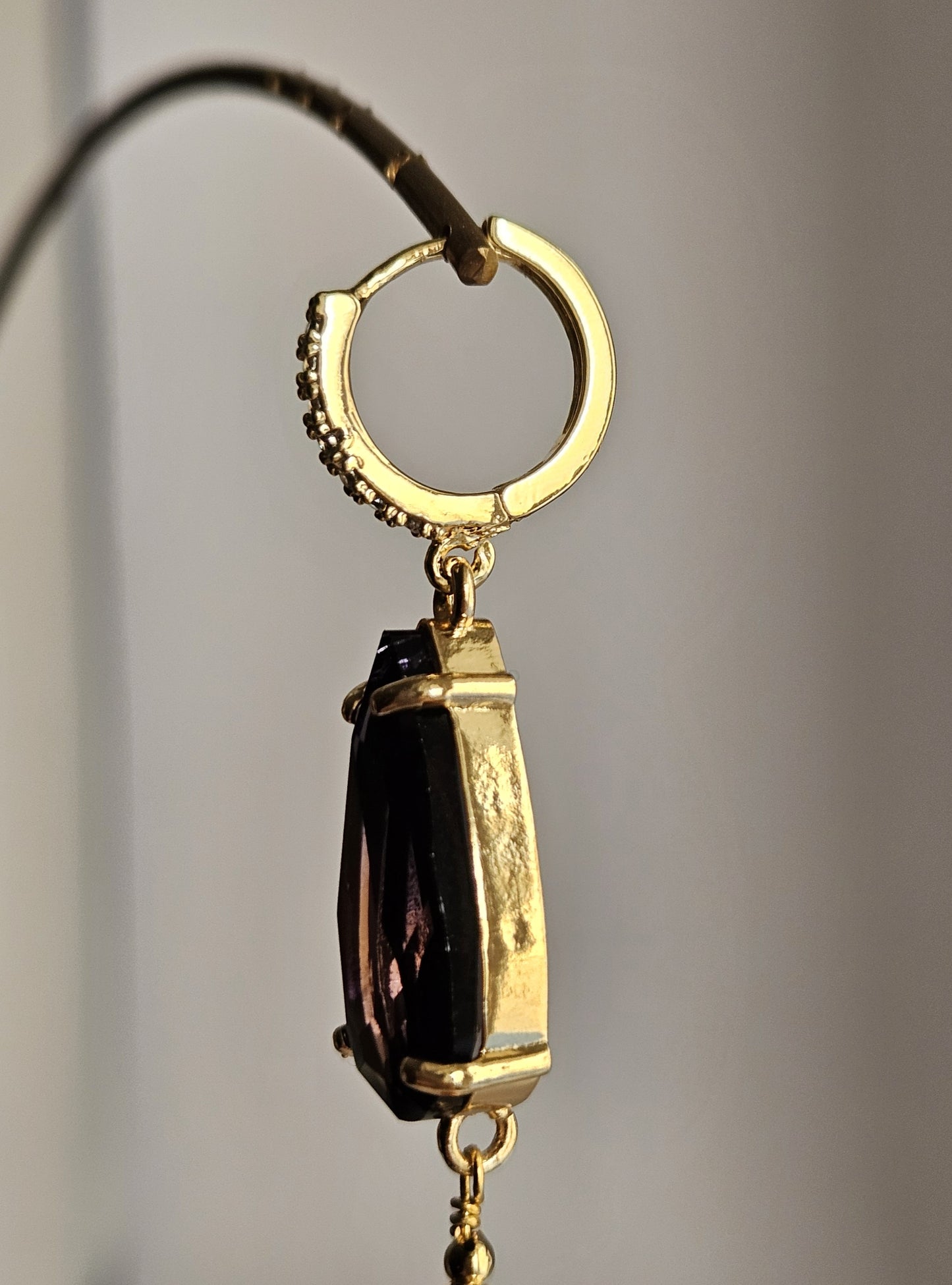 Orecchini gocce di miele e mirtillo