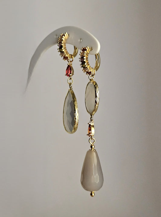 Orecchini grigio perla e fango