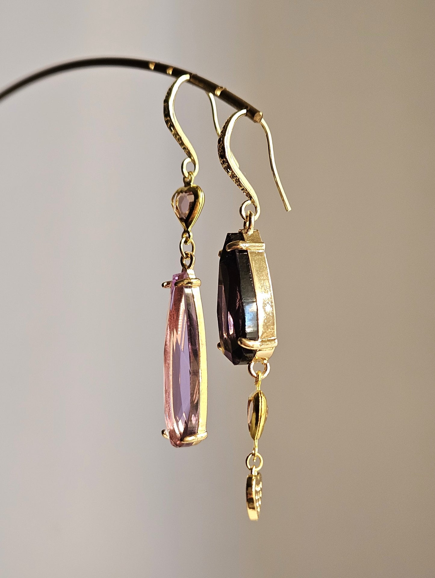 Orecchini prugna glicine e viola