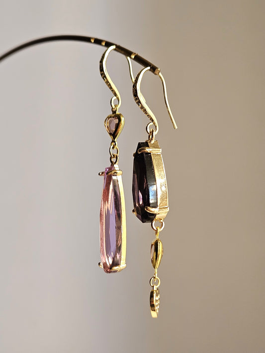 Orecchini prugna glicine e viola