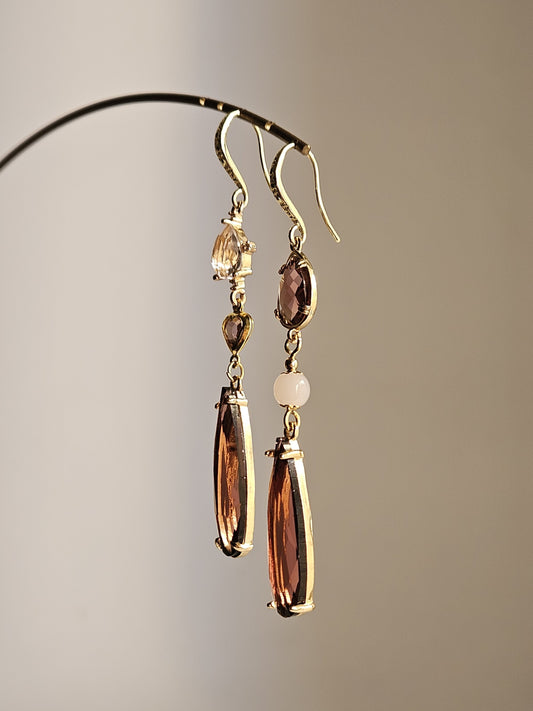 Orecchini vino e peonia