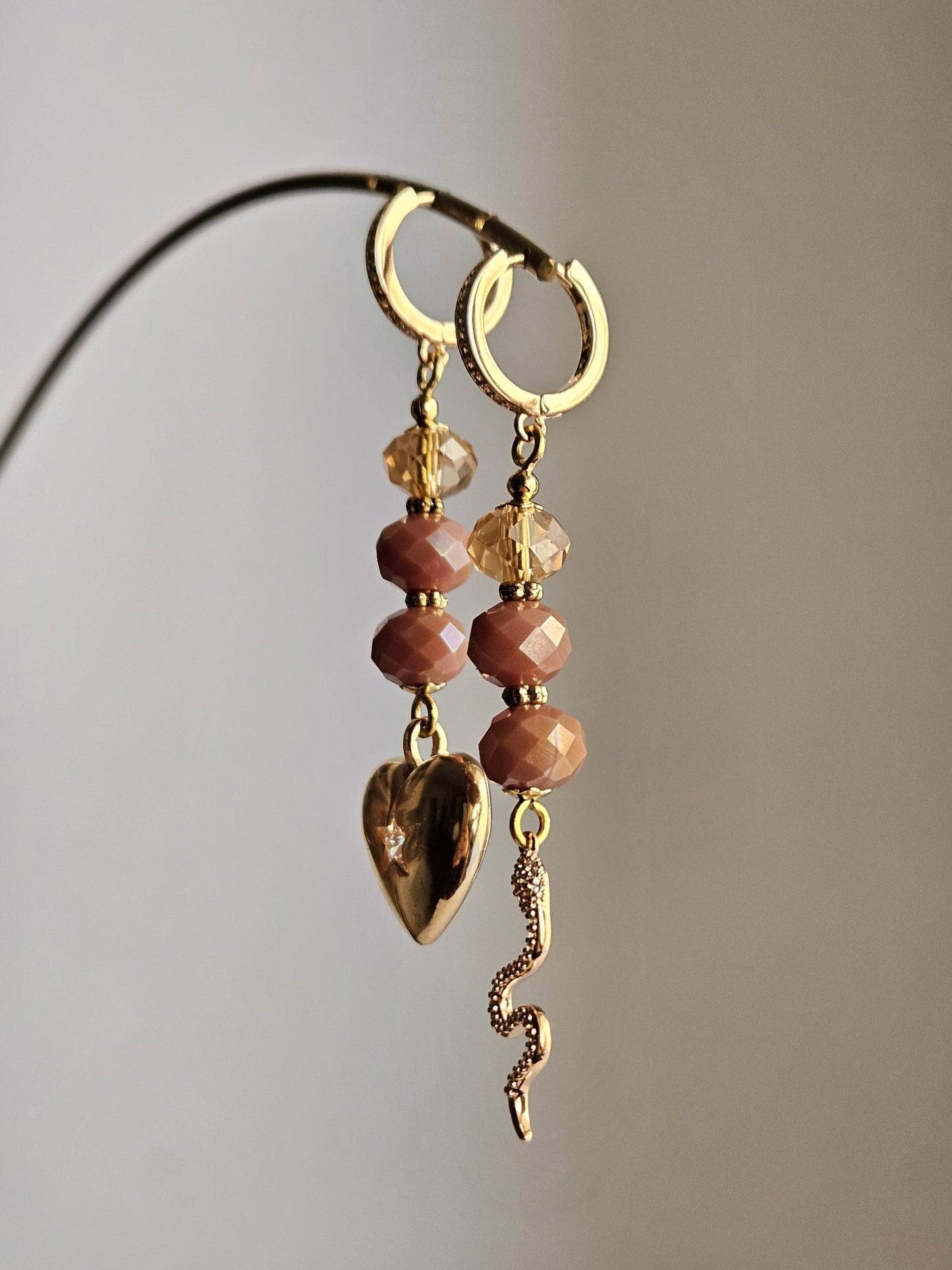 Orecchini cuore e snake