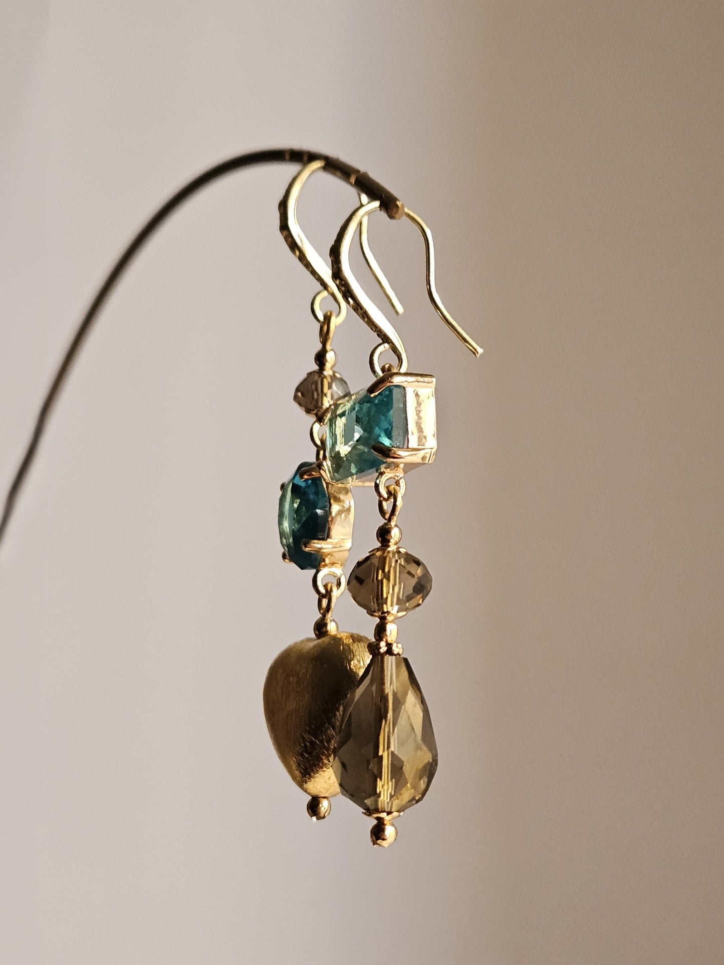 Orecchini fango turchese e cuore