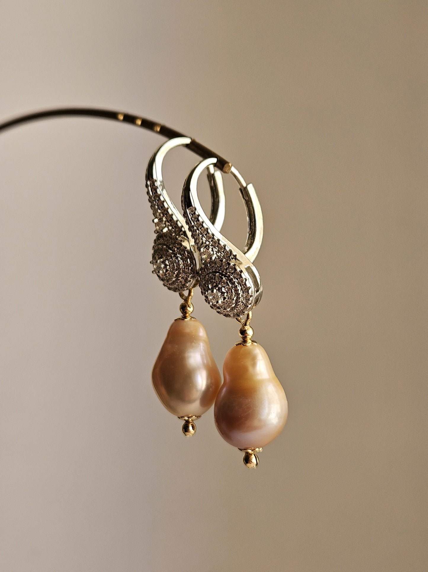 Orecchini perle e strass rètro