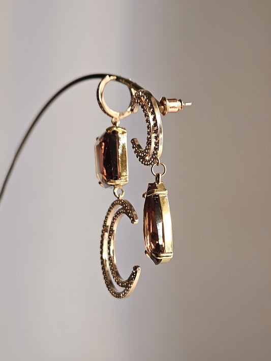 Orecchini lune strass e vino