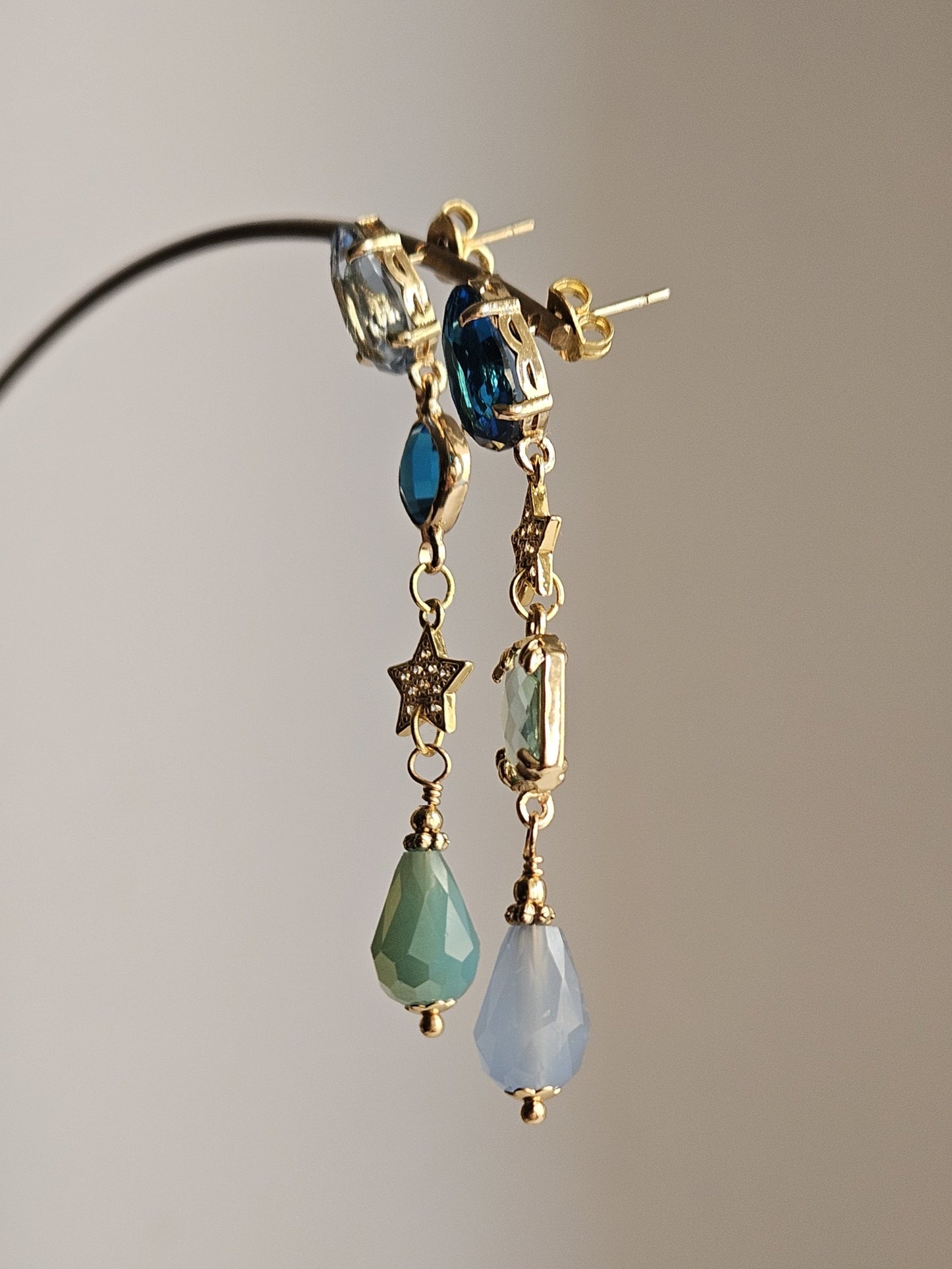 Orecchini ottanio e azzurro