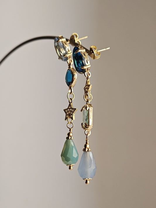 Orecchini ottanio e azzurro