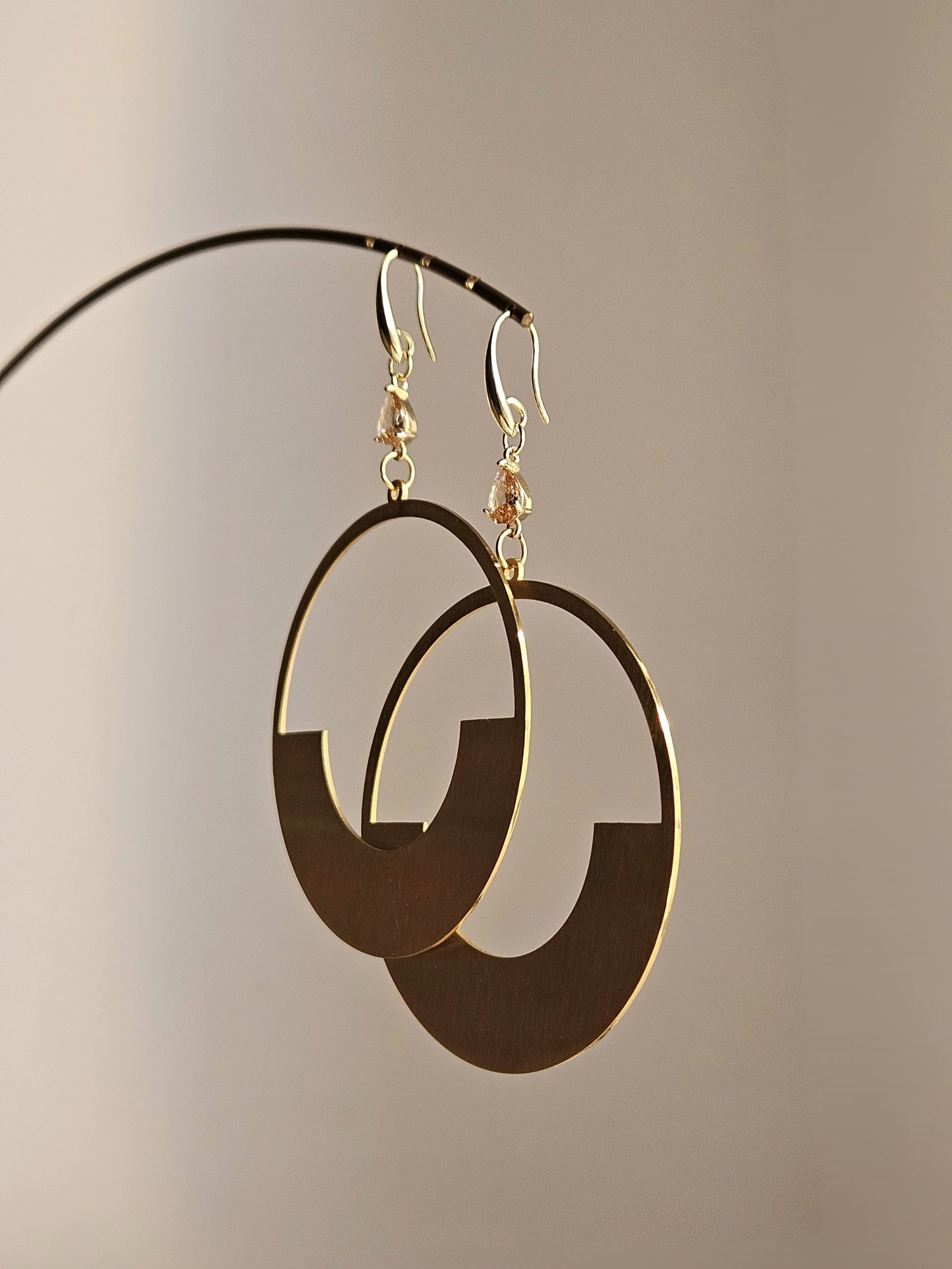 Orecchini eclissi e goccia strass - Contemporanea -