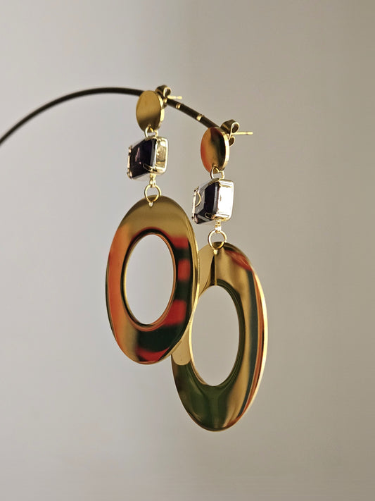 Orecchini cerchi di luce e nero - Contemporanea -