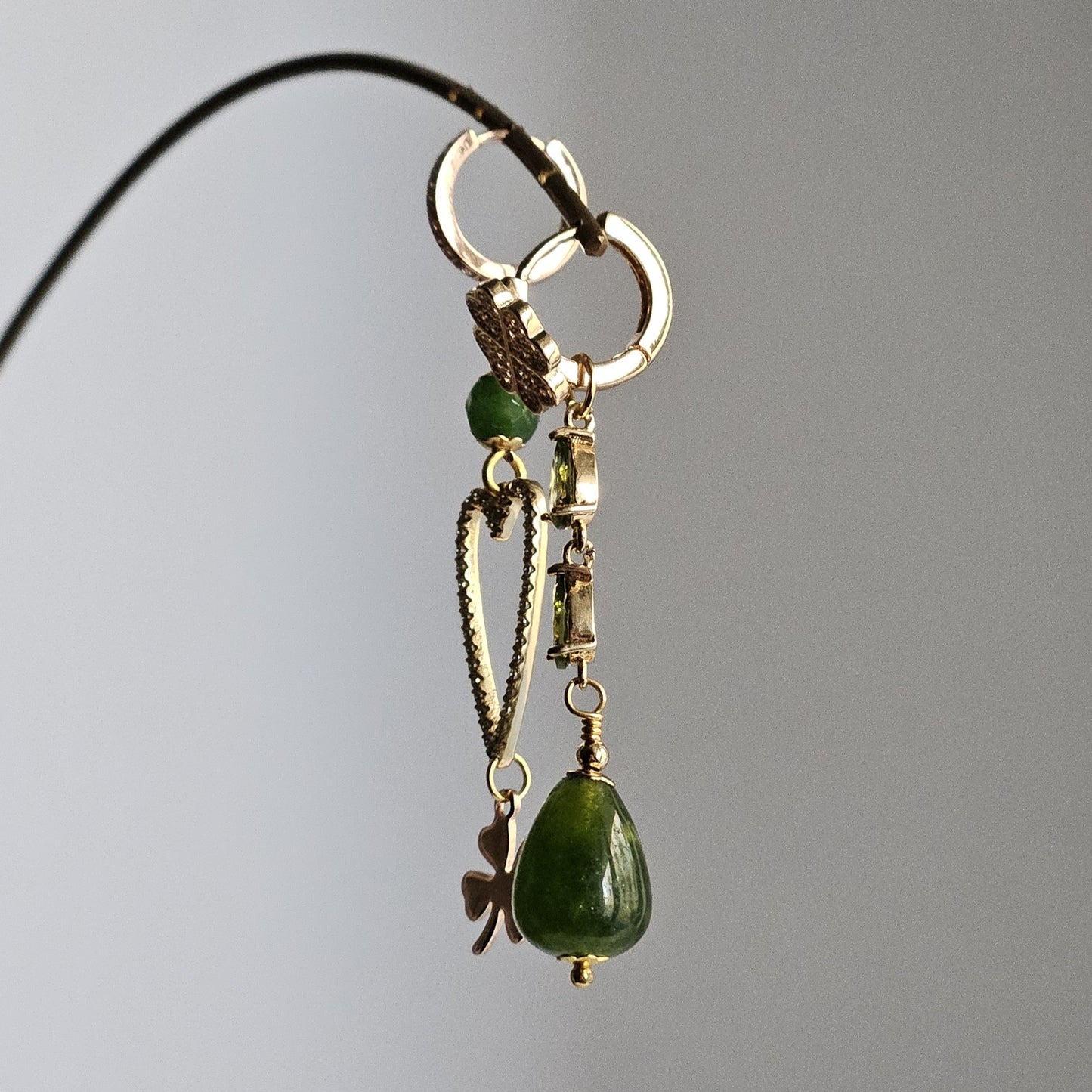 Orecchini strass lucky e verde