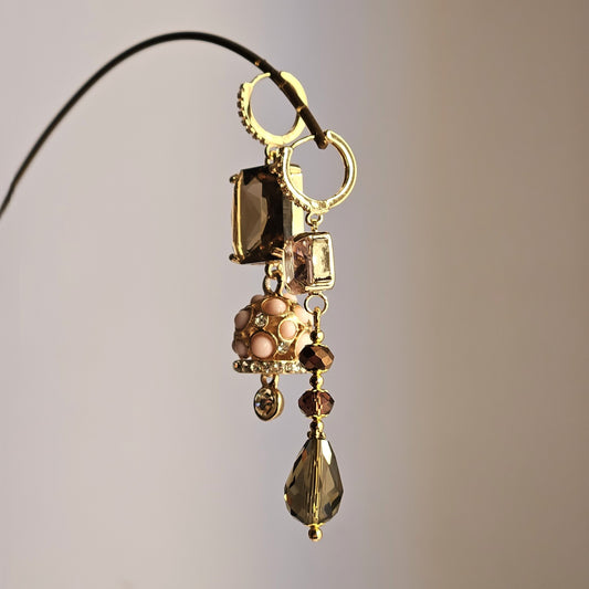 Orecchini strass fango peonia e bell