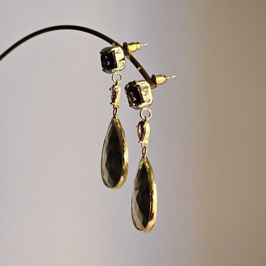 Orecchini strass visone e viola