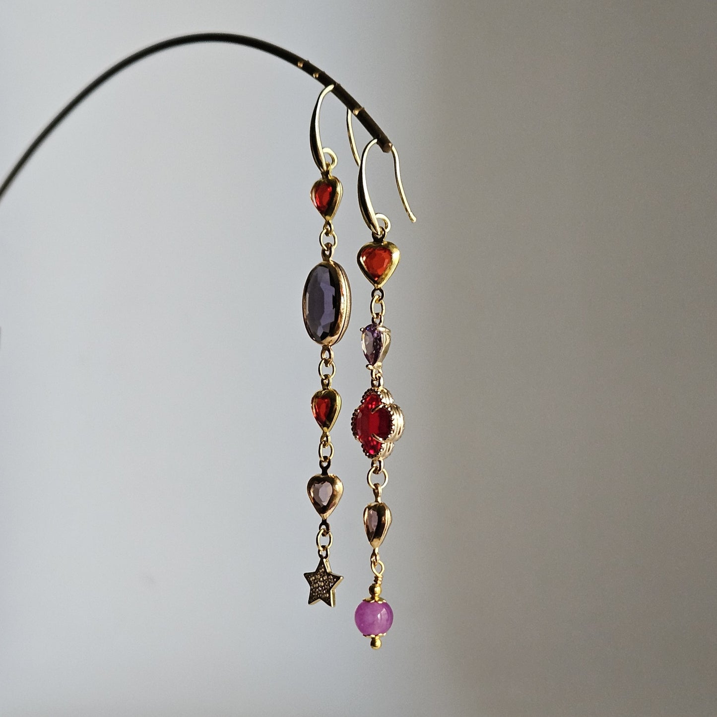 Orecchini Zehra viola e rosso