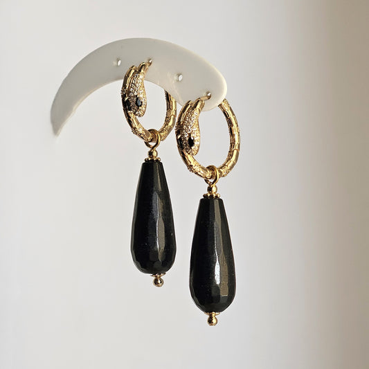 Orecchini snake e nero -Due in uno-