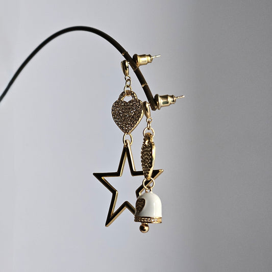 Orecchini cuore stella cuore e bell