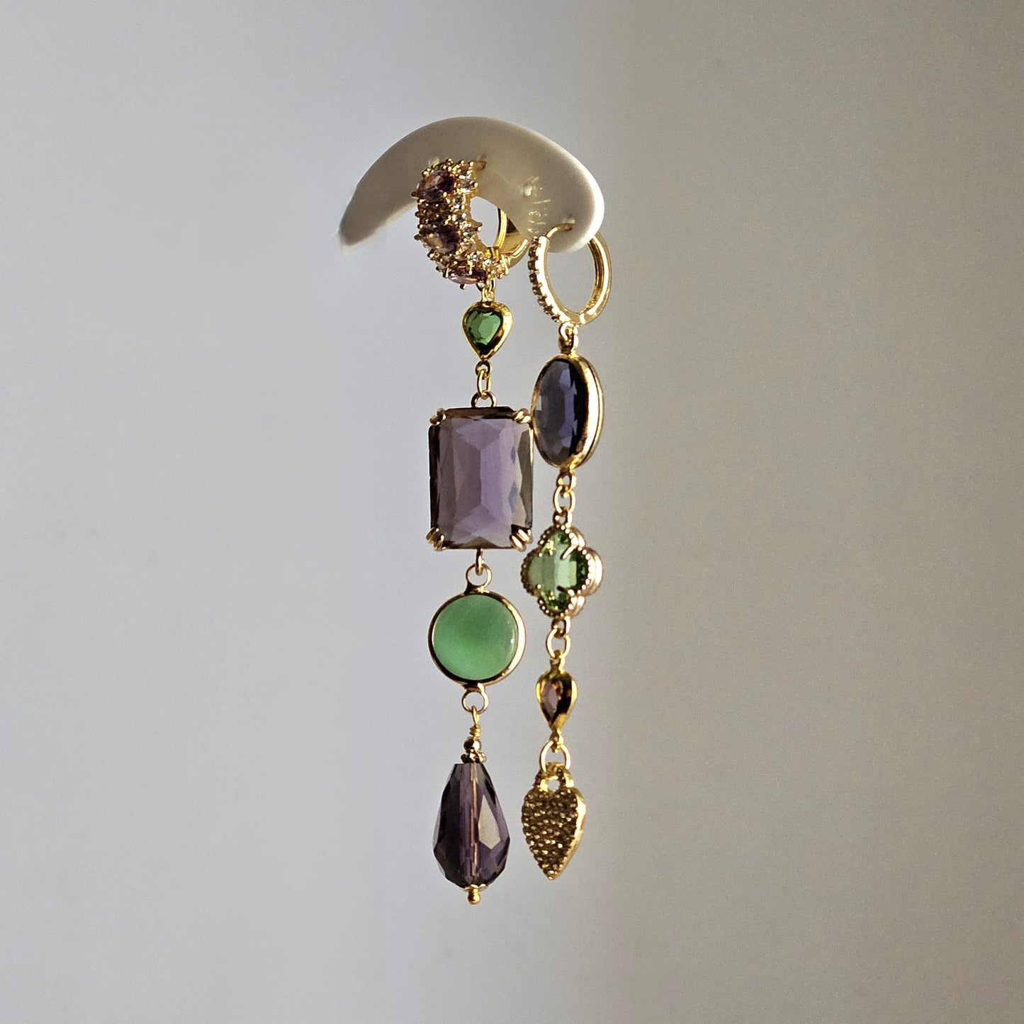 Orecchini Zehra viola e verde