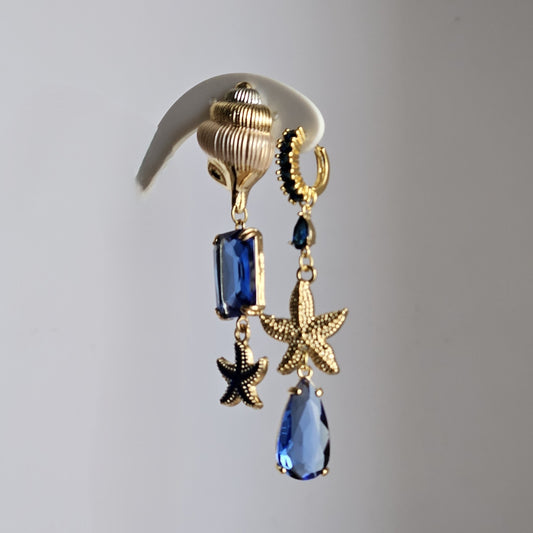 Orecchini Ocean shell e blu
