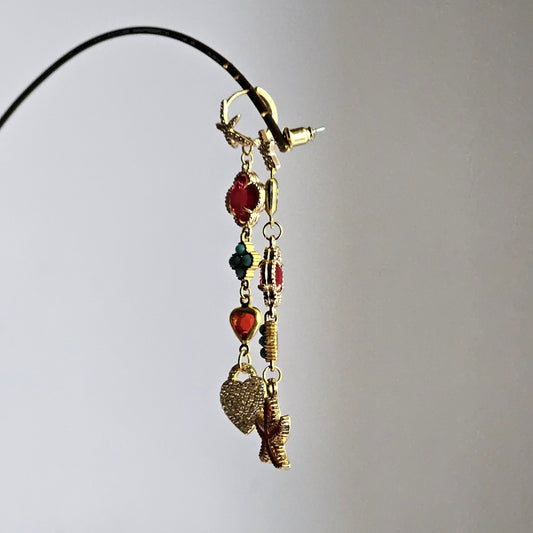 Orecchini Zehra stelle marine rosso e turchese