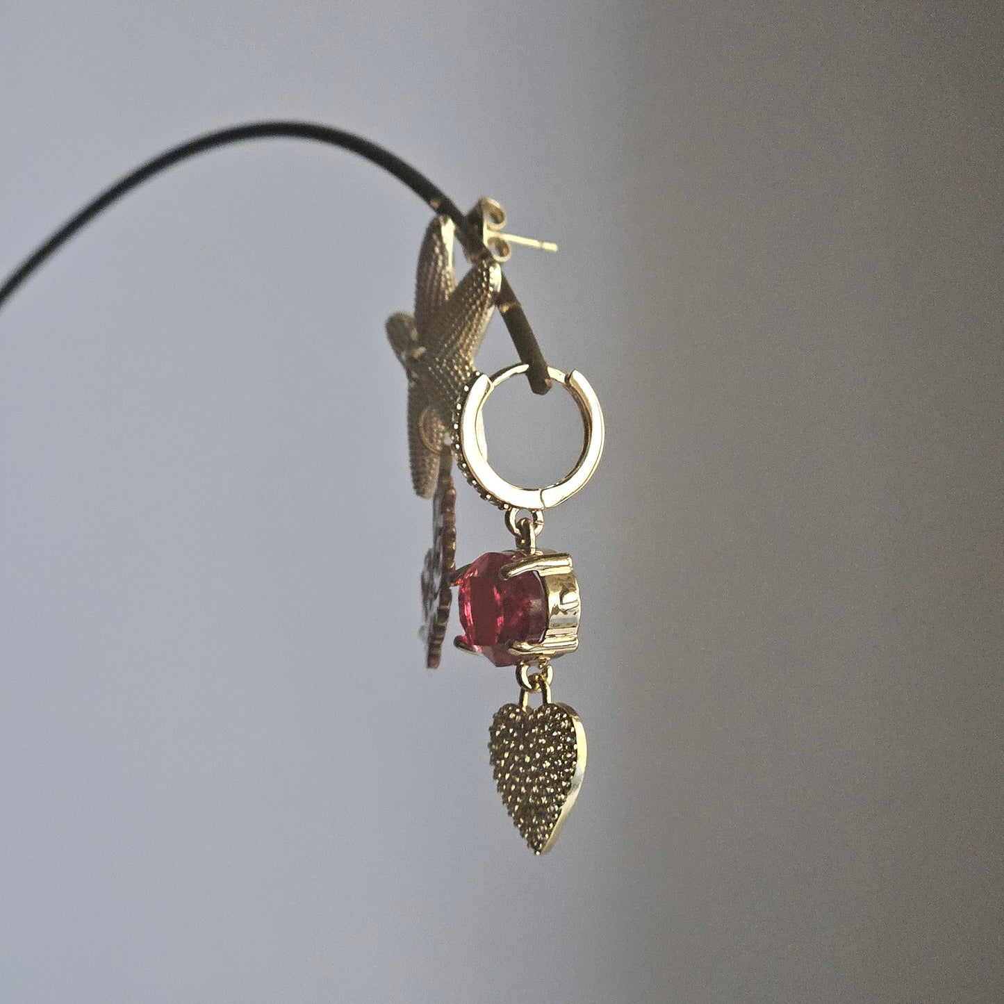 Orecchini Caraibi rosso e cuore