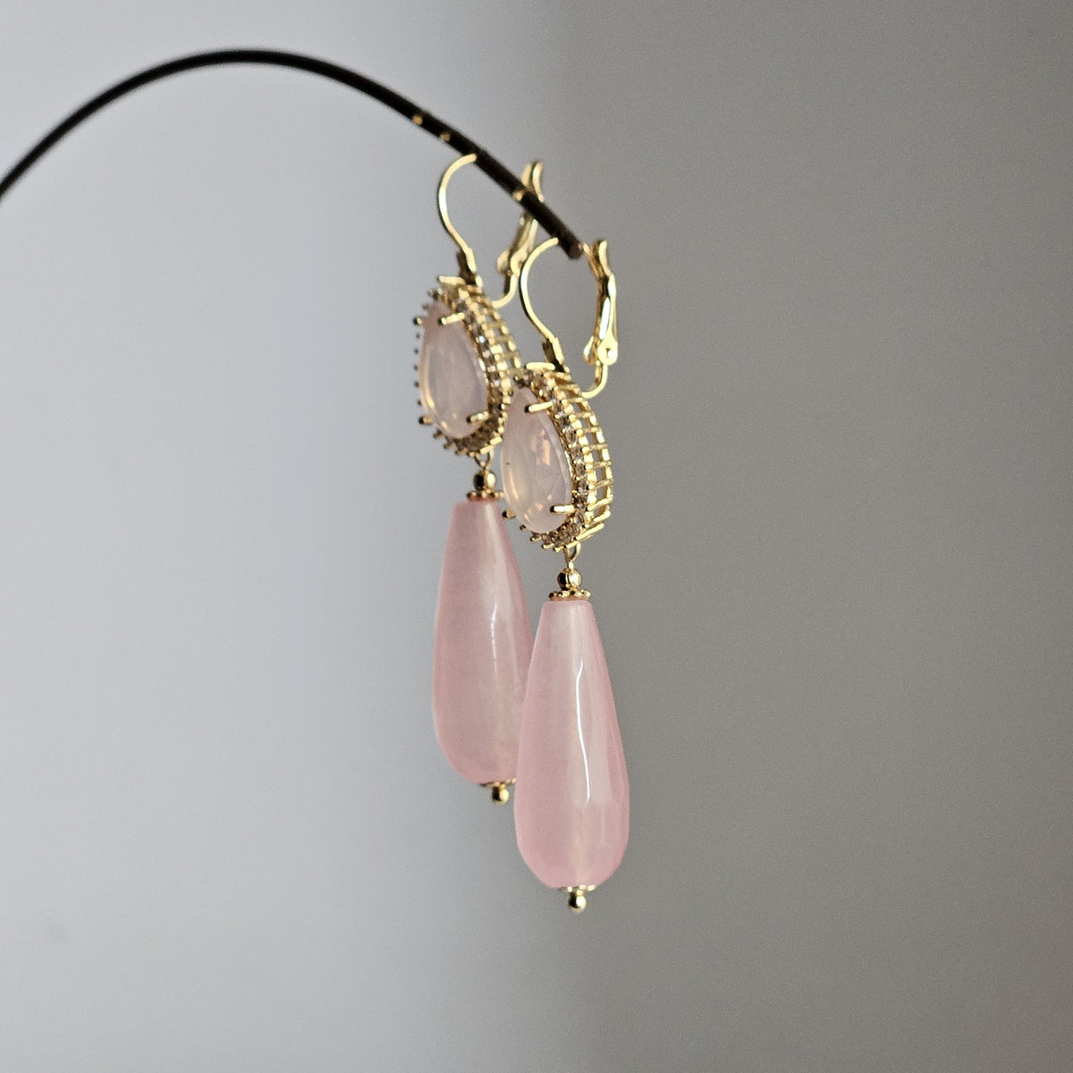 Orecchini Goccia a Goccia rosa cipria