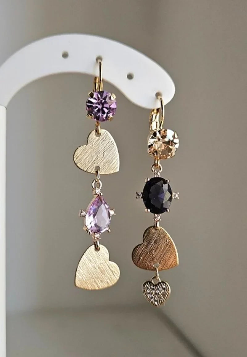 Orecchini champagne e glicine