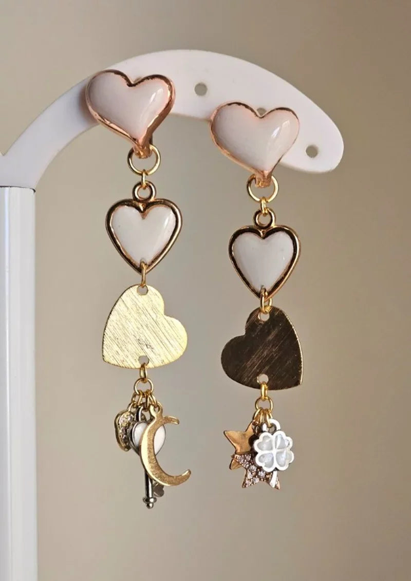 Orecchini bianco cuore