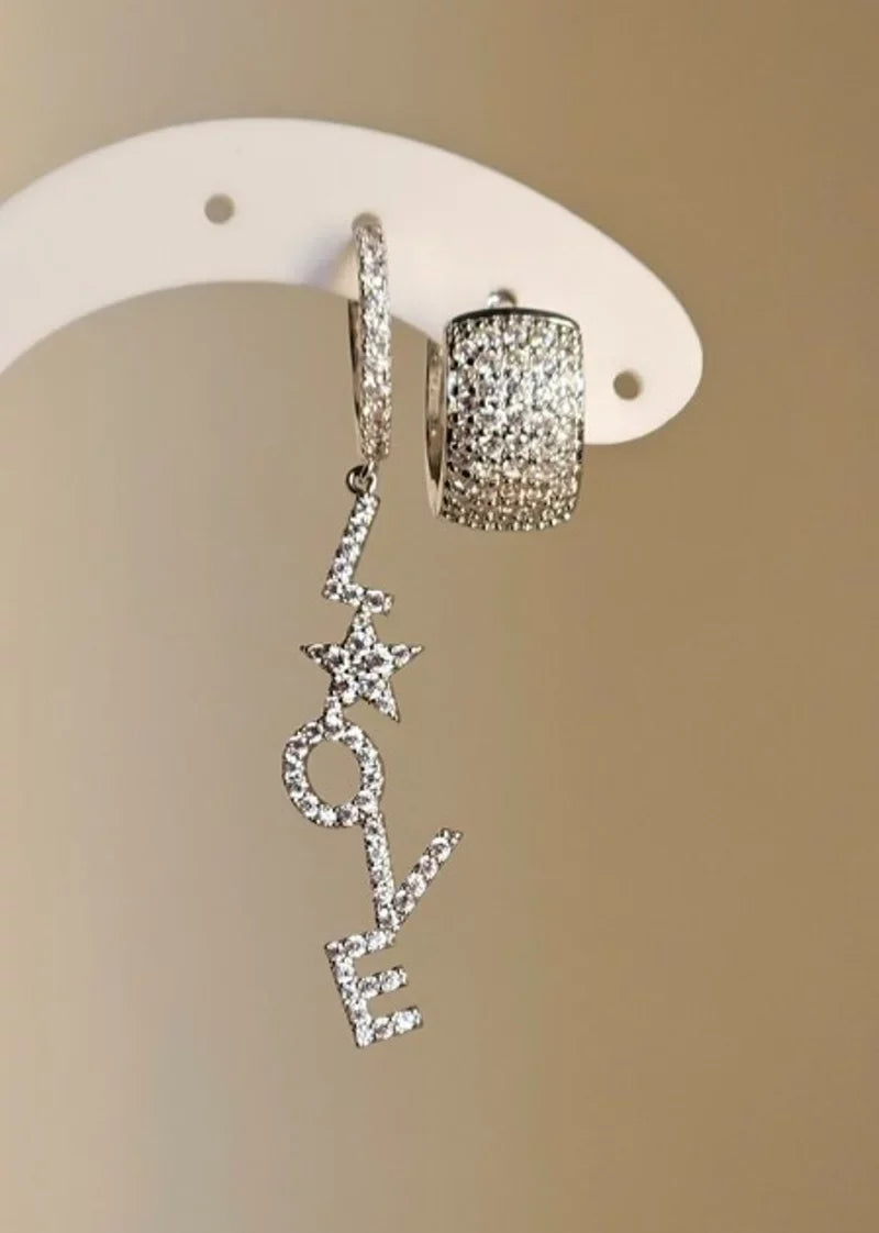 Orecchini love e strass