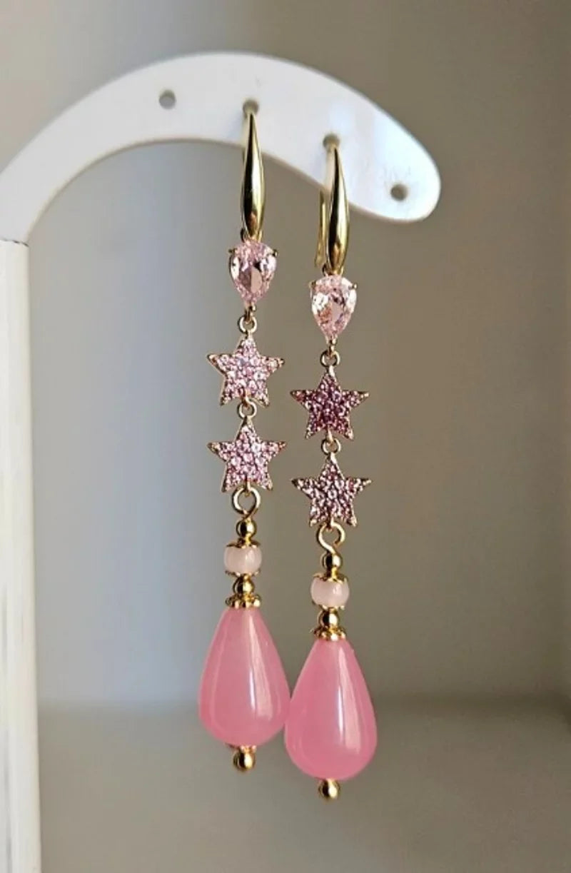 Orecchini rosa e stelle