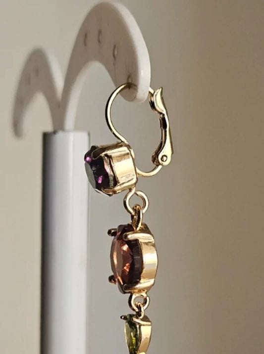 Orecchini vino viola e verde