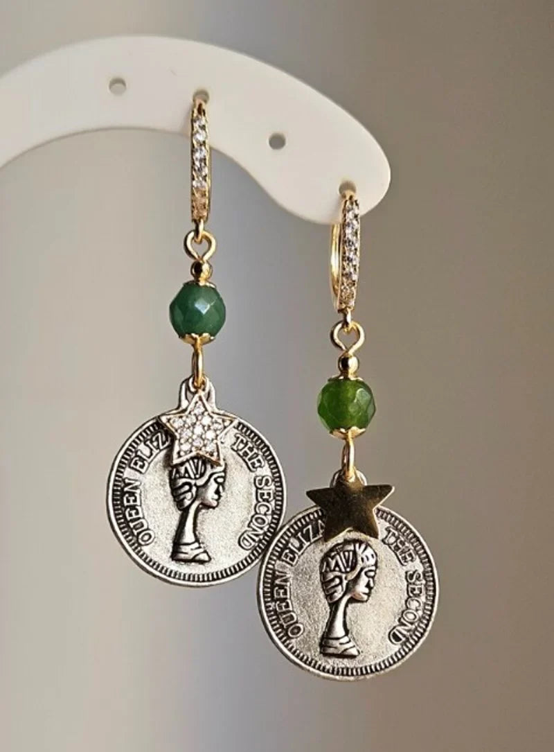 Orecchini monete e verde