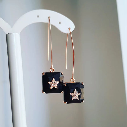 Orecchini Amo Lungo con Strass e Stellina
