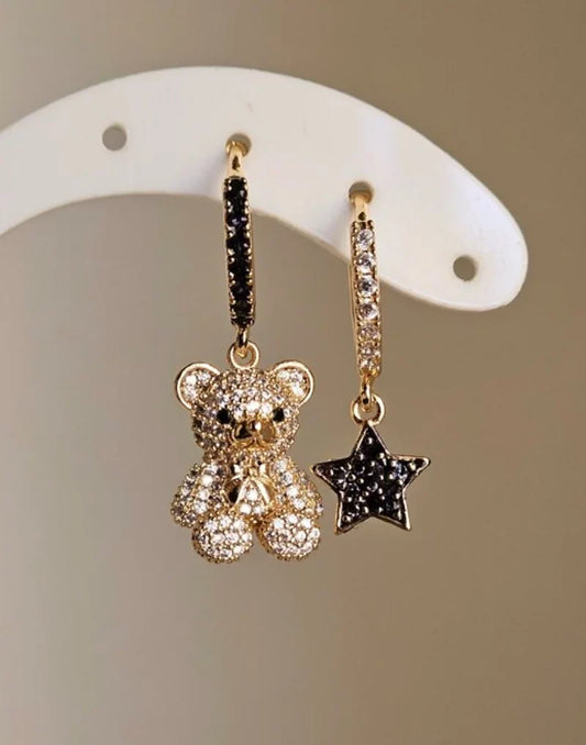 Orecchini oro orsacchiotto e stellina