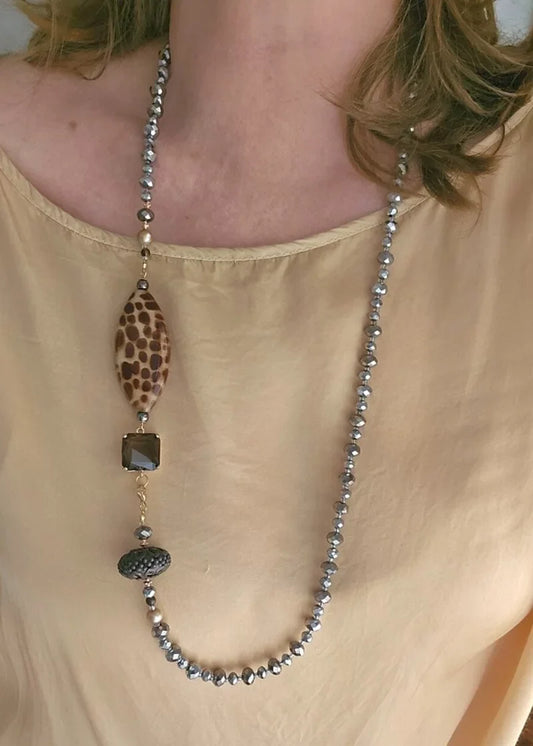Collana argento e animalier