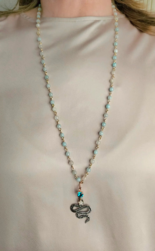 Collana Verde Acqua e Snake