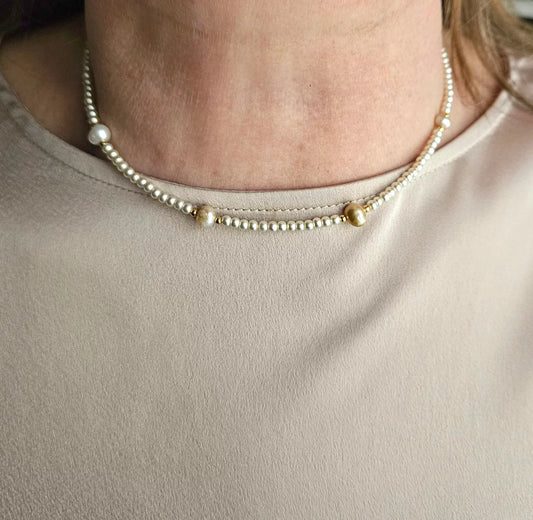 Choker di Perline con Perle di Fiume