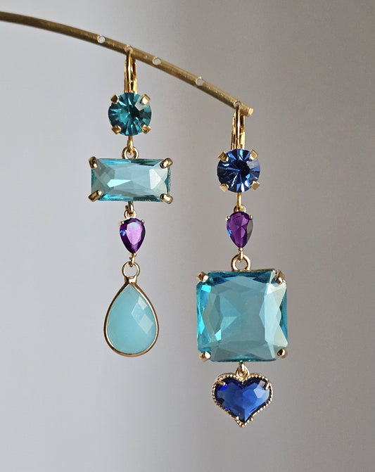 Orecchini turchese blu e cuore