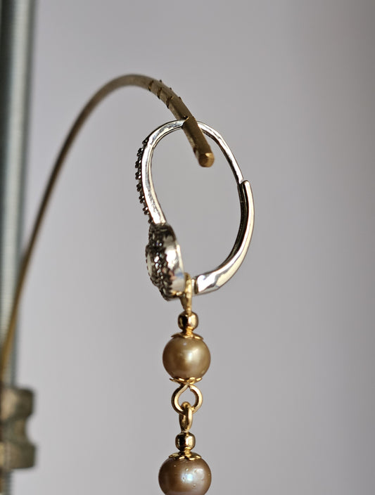 Orecchini perle strass e perle