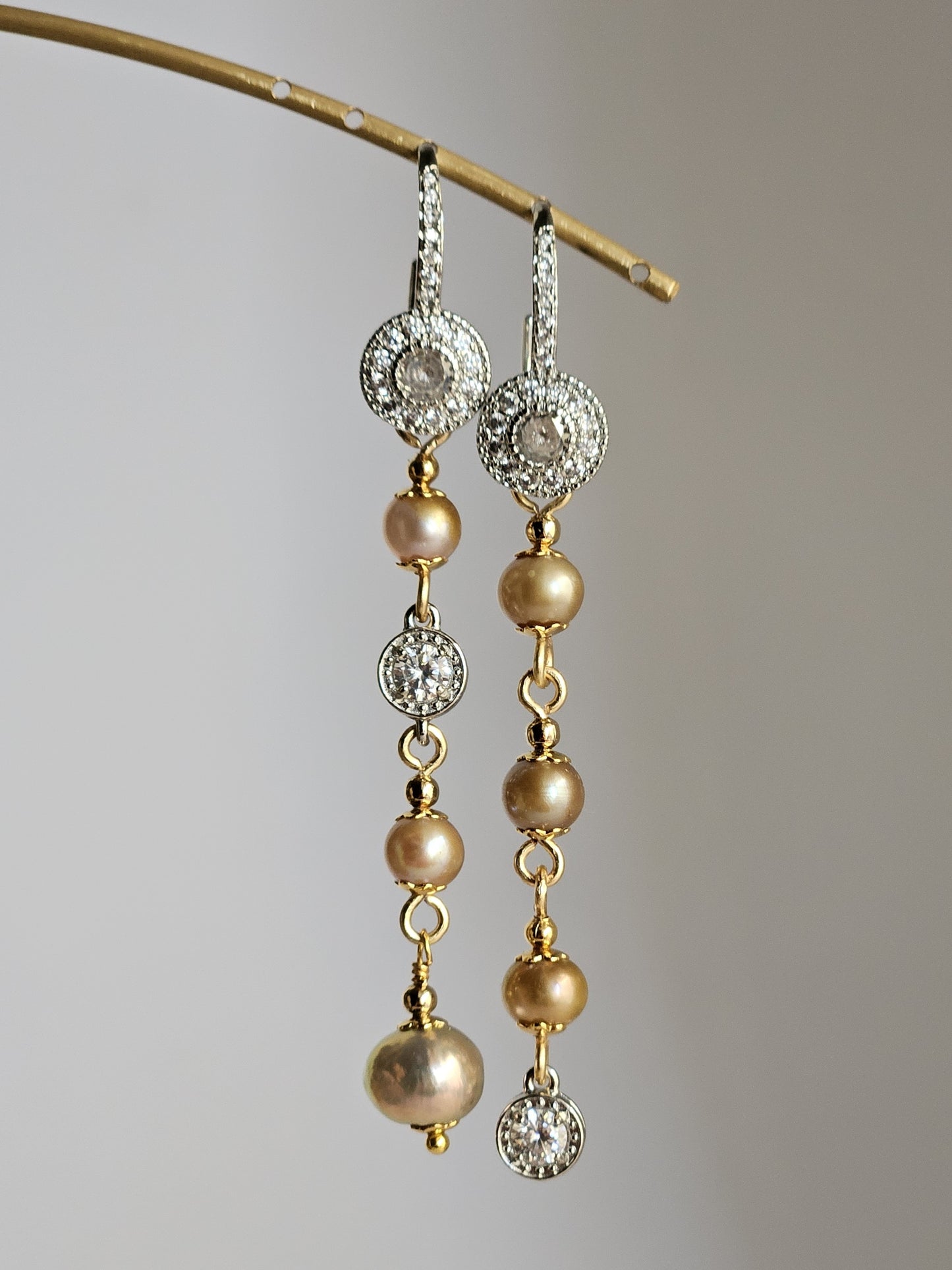 Orecchini perle strass e perle