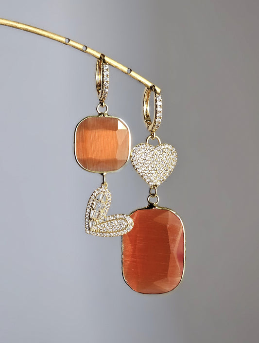 Orecchini strass e tangerine