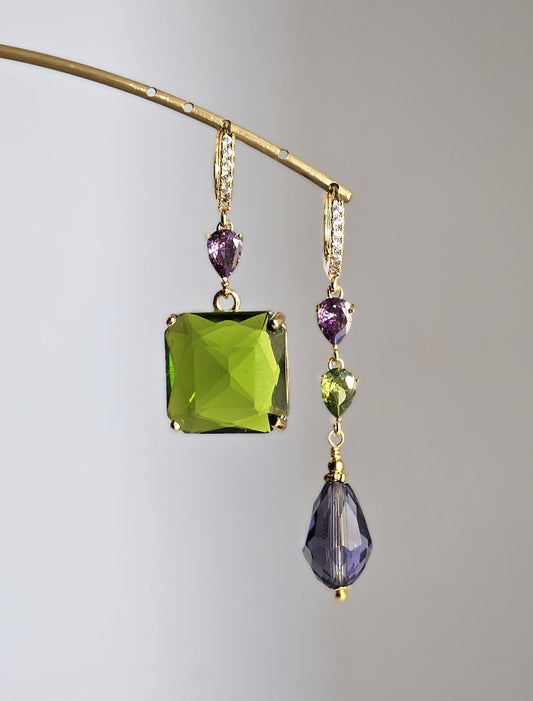 Orecchini viola kiwi e viola