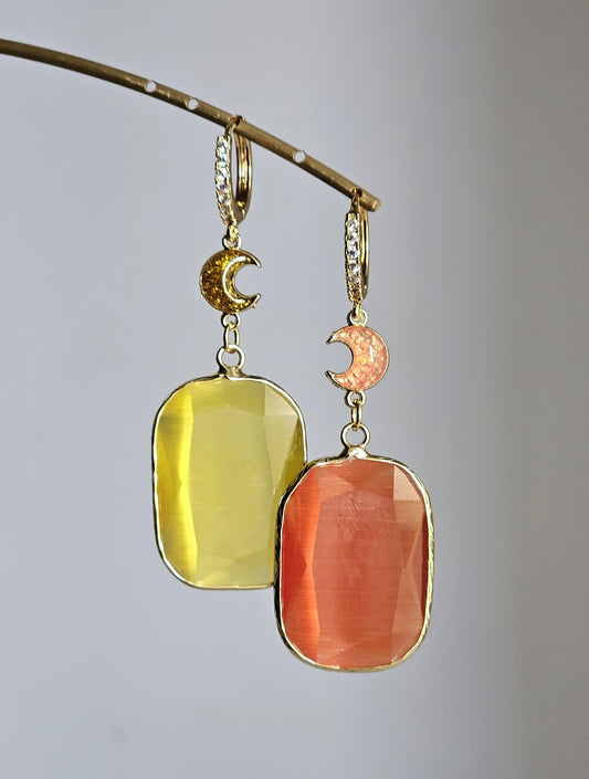 Orecchini tangerine lime e glitter