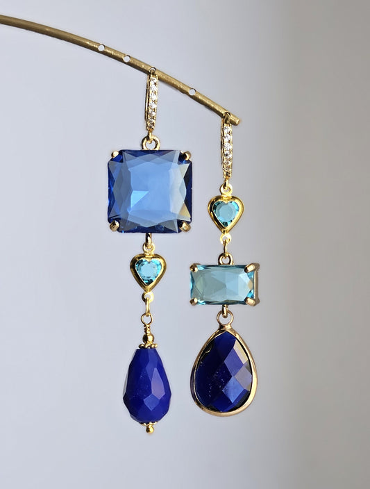 Orecchini turchese blu e gocce