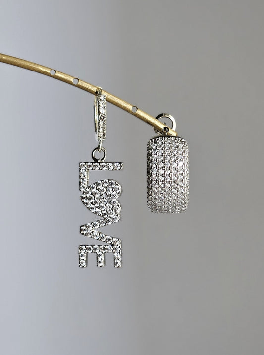 Orecchini love and strass